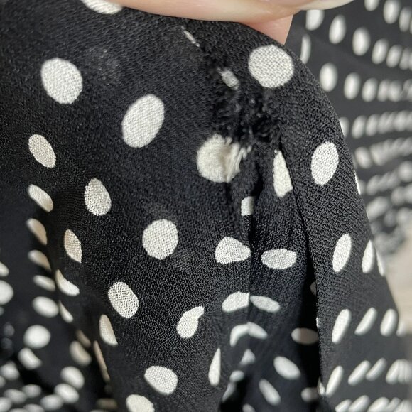 NEW REFORMATION Women’s Annelise Mini Dress in Black Polka Dot Size 6 - Picture 3 of 9